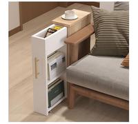 Tavolino con spazio di archiviazione, comodino con cassetti nascosti, comodino con rotelle for una facile mobilità, for camera da letto, soggiorno, dormitorio universitario(D,15cm(5.9in))