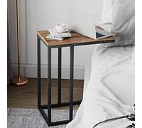 Tavolino con struttura in metallo, con porta computer portatile e porta caffè, perfetto per soggiorno, divano, divano e comodino