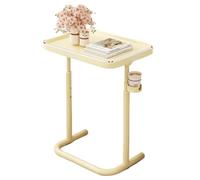 Tavolino con vassoio regolabile con portabicchieri e piano sollevabile, grande scrivania per computer portatile per divani, sedie, sedie reclinabili, scrivania portatile da gioco e tavolino laterale
