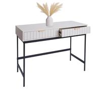 Tavolino console HWC-O41, tavolino telefono sideboard, cassetto industriale melamina 85x100x40 cm - effetto legno bianco
