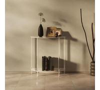 Tavolino consolle a 2 Ripiani in Acrilico, tavolino Laterale Trasparente per Divano, Tavolo Ingresso a Mezzaluna, 75 cm x 30 cm x 80 cm, per Ingresso, corridoio, Soggiorno,Clear,75x30x80cm