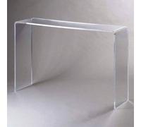 Tavolino Consolle Porta Alzata Tv Plexiglass Trasparente L70xP33xA70 Spess 12mm