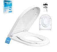 Tavolino copriwater per WC con abbassamento automatico con sedile per bambini, coperchio WC a forma di D, alta qualità e stabile, antibatterico, di alta qualità, con funzione di rilascio rapido |