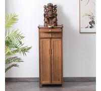 Tavolino da altare per meditazione, armadietto cinese vintage con Buddha, tavolino in bambù con ripiano, tavolo sacrificale dal design semplice per casa tempio (marrone, 42 x 38 x 101 cm)
