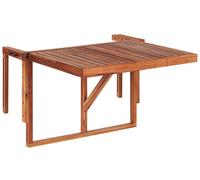 Tavolino da Balcone Sospeso in Legno di Acacia Scuro 60 x 40 cm Udine