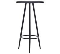 Tavolino da bar nero, 60 x 107,5 cm, in MDF, rotondo, per cucina e sala da pranzo, moderno tavolo da bistrot con robusto tavolo, gambe in metallo verniciato a polvere, elegante tavolino