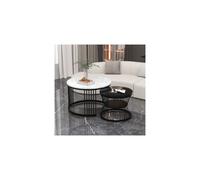 Tavolino da caffÃ¨ nesting - MUVOE - Set di 2 pezzi - MDF lucido - Struttura nera - Design moderno