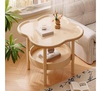 Tavolino Da Caffè A Doppio Strato Con Contenitore, Moderno Tavolino In Plastica For Piccoli Spazi, Camera Da Letto, Ufficio, Soggiorno(Camel)