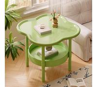 Tavolino Da Caffè A Doppio Strato Con Contenitore, Moderno Tavolino In Plastica For Piccoli Spazi, Camera Da Letto, Ufficio, Soggiorno(Verde)