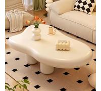Tavolino da caffè a forma di nuvola moderno bianco crema a pavimento basso tavolo centrale per soggiorno balcone design carino a 3 gambe ideale per piccole decorazioni per la casa
