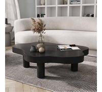 Tavolino da caffè a forma di nuvola per soggiorno moderno irregolare tavolino in legno design nuvola con 3 gambe elegante finitura nera 80 x 55 x 40 cm perfetto arredamento per la casa.