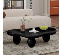 Tavolino Da Caffè A Forma Di Nuvola, Piccolo Tavolo Da Tè Irregolare Per Soggiorno, Tavolini Da Caffè Soggiorno Minimalista Con 3 Gambe, Facile Da Montare,Black 105x70x28.6cm