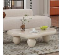 Tavolino Da Caffè A Forma Di Nuvola, Piccolo Tavolo Da Tè Irregolare Per Soggiorno, Tavolini Da Caffè Soggiorno Minimalista Con 3 Gambe, Facile Da Montare,White 105x70x28.6cm