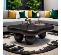 Tavolino da caffè asimmetrico a forma di nuvola con gambe di supporto cilindriche robuste e stabili, elegante tavolino centrale per l'arredamento di casa dalla forma irregolare.,C black 46in