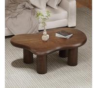Tavolino da caffè Brown Cloud, moderno, irregolare, basso, centrale, unico, asimmetrico, minimalista, con 4 gambe, per soggiorno e studio.,A brown 46in