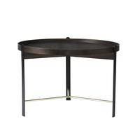 Tavolino da Caffè Compose Ø70 Rovere Affumicato/ Ottone/ Nero