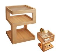 Tavolino da caffè con contenitore, design moderno di metà secolo, comodino a 3 livelli per camera da letto o soggiorno, tavolino funzionale per uso ufficio