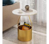 Tavolino da caffè con contenitore, moderno piano in marmo aperto per soggiorno, elegante tavolino con base portaoggetti