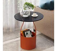 Tavolino da caffè con contenitore, moderno piano in marmo aperto per soggiorno, elegante tavolino con base portaoggetti