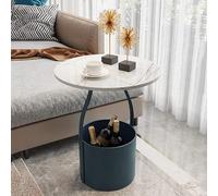 Tavolino da caffè con contenitore, moderno piano in marmo aperto per soggiorno, elegante tavolino con base portaoggetti