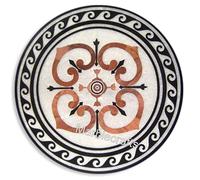 Tavolino da caffè con intarsio artistico antico con look tradizionale, 76 x 76 cm, rotondo, in marmo, per aggiungere un look elegante alla decorazione del corridoio e del soggiorno
