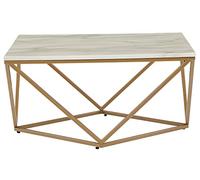 Tavolino da caffè con piano beige e gambe oro