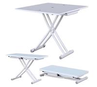 Tavolino da caffè con piano sollevabile idraulico, allungabile fino al tavolo da pranzo, regolabile in altezza, tavolo pieghevole con staffa a croce in acciaio e ruote, multifunzionale per soggiorno