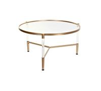 Tavolino da Caffè DKD Home Decor Glamour Trasparente Dorato Acrilico Metallo