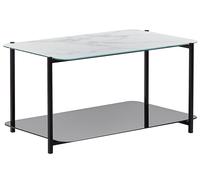 Tavolino da caffè effetto marmo bianco nero 77 x 47 cm GLOSTER