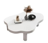 Tavolino da caffè geometrico, in legno massello con tripla base, accento metà secolo per piccoli spazi, facile da montare, perfetto per soggiorno o camera da letto