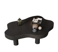 Tavolino da caffè geometrico, in legno massello con tripla base, accento metà secolo per piccoli spazi, facile da montare, perfetto per soggiorno o camera da letto