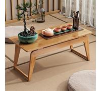 Tavolino da caffè giapponese in bambù, rettangolare, per meditazione e studio, design multifunzionale per finestra a bovindo e tatami