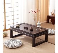 Tavolino da Caffè Giapponese in Tatami, Tavolino Basso in Legno Massello per Sedersi a Terra, Tavolo da Altare La Meditazione per Soggiorno, Camera da Letto(Black,100x60x30cm/39x24x12in)
