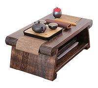 Tavolino da caffè giapponese retrò a 2 ripiani, elegante tavolo da soggiorno per Bay marrone scuro, 80 x 40 x 33 cm, soluzione funzionale per la decorazione della casa