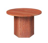 Tavolino da Caffè GUBI Epic Rotondo Ø60 Travertino Rosso Bruciato