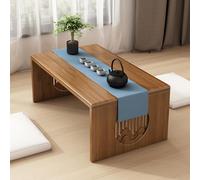 Tavolino da caffè in bambù, 80 cm, portatile, in legno, pieghevole, per soggiorno, sala da pranzo e sala da tè, elegante tavolo da pavimento per la decorazione della casa