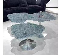 Tavolino da caffè in cristallo acrilico a forma di nuvola - Tavolino da caffè irregolare artistico minimalista italiano di lusso for soggiorno, tavolino da caffè creativo di lusso leggero(Large)