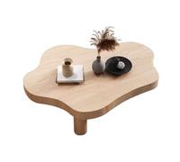 Tavolino da caffè in legno con tavola ispessita simile a una nuvola, supporto stabile, struttura trasparente per soggiorno, appartamento, ufficio