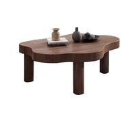 Tavolino da caffè in legno con tavola ispessita simile a una nuvola, supporto stabile, struttura trasparente per soggiorno, appartamento, ufficio