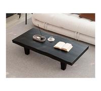 Tavolino da caffè in legno massello, design retrò giapponese, piano del tavolo irregolare, gambe robuste, stile tatami basso, tavolino zen per soggiorno, tavolino versatile