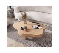 Tavolino da caffè in legno massello, elegante design a nuvola, multifunzionale per soggiorno, divano e altro