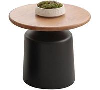 Tavolino da caffè in Legno Massello Nordico, Tavolino Ovale per Piccoli Appartamenti, Soggiorno Casalingo, Camera da Letto, Balcone, Tavolo da Negoziazione, Lunghezza 39,4 ", Black, A