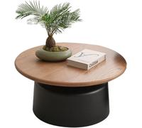 Tavolino da caffè in Legno Massello Nordico, Tavolino Ovale per Piccoli Appartamenti, Soggiorno Casalingo, Camera da Letto, Balcone, Tavolo da Negoziazione, Lunghezza 39,4 ", Black, B