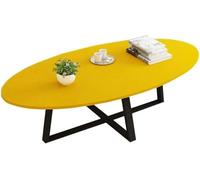 Tavolino da caffè in Legno Massello Nordico, Tavolino Ovale per Piccoli Appartamenti, Soggiorno Casalingo, Camera da Letto, Balcone, Tavolo da Negoziazione, Lunghezza 39,4 ", Yellow