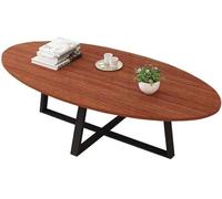 Tavolino da caffè in Legno Massello Nordico, Tavolino Ovale per Piccoli Appartamenti, Soggiorno Casalingo, Camera da Letto, Balcone, Tavolo da Negoziazione, Lunghezza 39,4 ", Teak