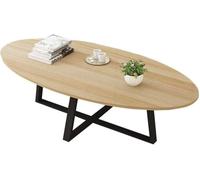 Tavolino da caffè in Legno Massello Nordico, Tavolino Ovale per Piccoli Appartamenti, Soggiorno Casalingo, Camera da Letto, Balcone, Tavolo da Negoziazione, Lunghezza 39,4 ", Light Walnut
