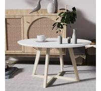 Tavolino da caffè in legno massello, rotondo, moderno, con base in legno di arco, per piccoli spazi, soggiorno e ufficio