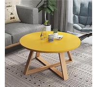 Tavolino da caffè in legno massello, tavolino rotondo moderno per soggiorno, piccolo tavolo centrale, tavolino in stile nordico, design versatile ed elegante