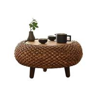 Tavolino da caffè in rattan, fatto a mano, stile vintage, con contenitore, per soggiorno, balcone, bar, ideale per picnic e sala da pranzo