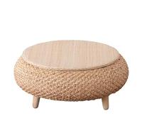 Tavolino da caffè in rattan, fatto a mano, stile vintage, con contenitore, per soggiorno, balcone, bar, ideale per picnic e sala da pranzo